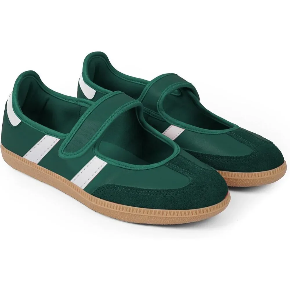 Women's Green Comfortable Casual Lightweight Slip On Footwear Retro Sneakers - Picture 7 of 8